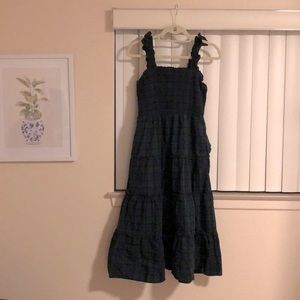 JCrew Tartan Plaid ruffle strap dress
